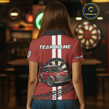 Load image into Gallery viewer, Personalized Red Funny Car Dart Shirts For Women Custom Darts Team Jerseys Polo &amp; Quarter Zip TDM4151