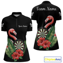 Load image into Gallery viewer, Personalized Tropical Flamingo Darts Shirt For Women, Funny Darts Jerseys Custom Darts Gifts TDM4327