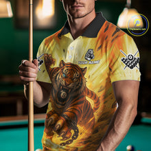 Load image into Gallery viewer, Personalized Yellow 8 Ball Pool Tiger Billiard Shirt For Men Custom Billiard Team Jersey Outfit TDM4540