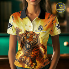 Load image into Gallery viewer, Personalized Yellow 8 Ball Pool Tiger Billiard Shirt For Women Custom Billiard Team Jersey Outfit TDM4540