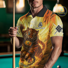 Load image into Gallery viewer, Personalized Yellow 9 Ball Pool Tiger Billiard Shirt For Men Custom Billiard Team Jersey Outfit TDM4541