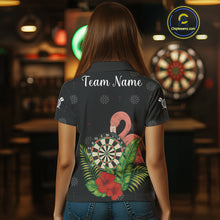 Load image into Gallery viewer, Personalized Tropical Flamingo Darts Shirt For Women Custom Funny Darts Jerseys Custom Darts Gifts TDM4345