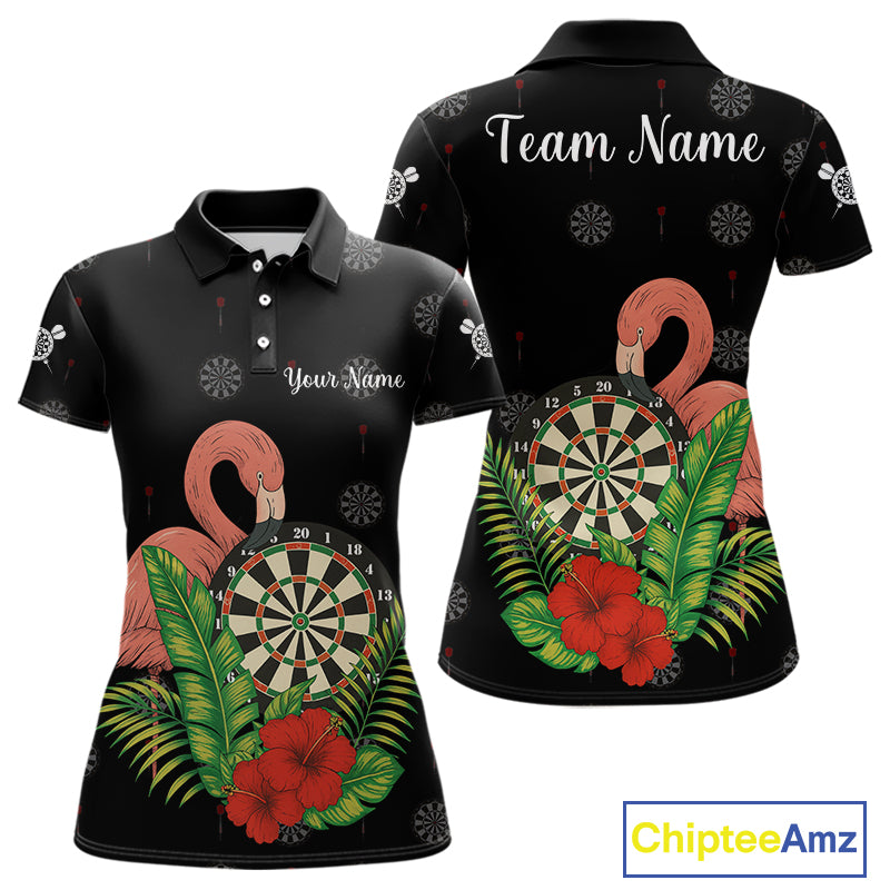 Personalized Tropical Flamingo Darts Shirt For Women Custom Funny Darts Jerseys Custom Darts Gifts TDM4345