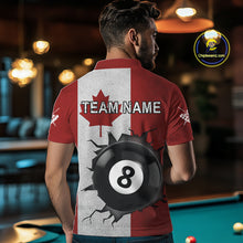 Load image into Gallery viewer, Personalized Grunge Canada Flag Billiard Shirt For Men Custom Funny 8 Ball Pool Team Jersey TDM4175