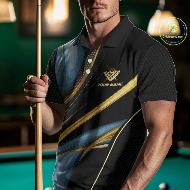 Personalized 8 Ball Crown 3D Billiard Shirt For Men Custom Pool Team Jersey Polo & Quarter Zip TDM4176