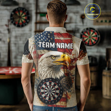 Load image into Gallery viewer, Personalized Patriotic Eagle Darts Shirt For Men Custom Vintage American Flag Darts Team Jersey TDM4219