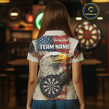 Load image into Gallery viewer, Personalized Patriotic Eagle Darts Shirt For Women Custom Vintage American Flag Darts Team Jersey TDM4219