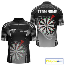 Load image into Gallery viewer, Black And White Dartboard Lights Custom Darts Polo &amp; Quarter Zip For Men, 3D Darts Team Jersey TDM4802