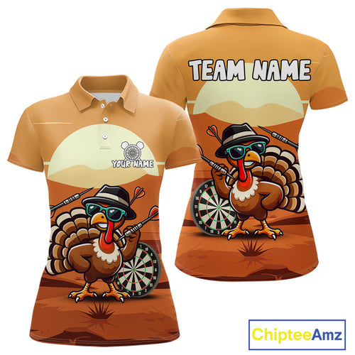 Funny Turkey Darts Shirt For Women Custom Thanksgiving Shirts For Darts Lover, Darts Team Jersey TDM4818