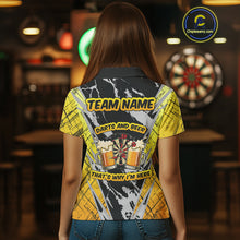 Load image into Gallery viewer, Darts And Beer That&#39;s Why I&#39;m Here Custom Grunge Dart Shirt For Women, Drinking Darts Jerseys |Black TDM4234
