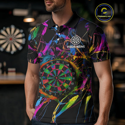 Funny Colorful Dartboard Graffiti Style Dart Shirts For Men Custom Darts Team Jerseys, Darts Gifts TDM4113