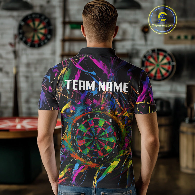 Funny Colorful Dartboard Graffiti Style Dart Shirts For Men Custom Darts Team Jerseys, Darts Gifts TDM4113