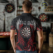 Load image into Gallery viewer, Personalized Phoenix Dartboard Wings Men's Dart Shirts Custom Red And Black Darts Team Jerseys TDM4118
