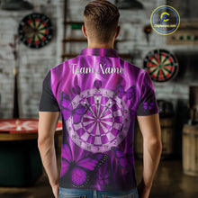 Load image into Gallery viewer, Personalized Pink Flaming Butterflies Darts Shirt For Men Custom Darts Jersey, Funny Darts Gift TDM4749