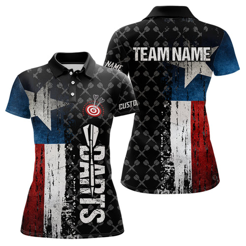 Grunge Vintage Texas Flag Custom Retro Dart Shirts For Women, Pride Team Patriotic Dart Jerseys TDM3692