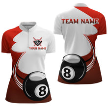 Load image into Gallery viewer, Personalized Billiard Tournament Sport Shirts, 8 Ball Pool Billiard Team Jersey For Women |Red TDM1778