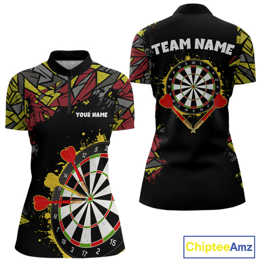 Personalized Graffiti Dart Shirt For Women Custom Funny Darts Jersey Team Polo & Quarter Zip TDM4217