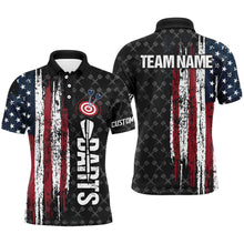 Load image into Gallery viewer, Grunge Vintage American Flag Custom Dart Shirts For Men, Pride Team Patriotic Dart Jerseys TDM3296
