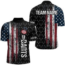Load image into Gallery viewer, Grunge Vintage American Flag Custom Dart Shirts For Men, Pride Team Patriotic Dart Jerseys TDM3296