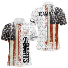 Load image into Gallery viewer, Grunge Retro US Flag Custom Darts Shirt For Men, Darts Jersey Pocket Option TDM3797