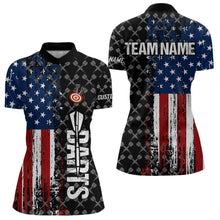 Load image into Gallery viewer, Grunge American Flag Custom Darts Shirt For Women, Darts Jersey Pocket Option TDM3798