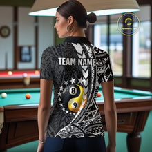 Load image into Gallery viewer, Custom White Black Tribal Yin-Yang 8 &amp; 9 Ball Billiard Shirt For Women, Funny Pool Team Jersey TDM4687