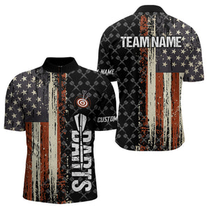 Vintage American Flag Darts Shirt For Men Custom Darts Jersey Pocket Option TDM3516