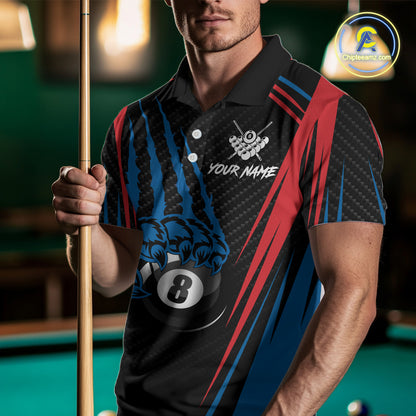 Personalized Scratch 8 Ball Pool Billiard Shirt For Men, Billiard Jerseys Team Polo & 1/4 Zip TDM4333