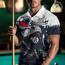 Load image into Gallery viewer, Personalized Dinosaur 8 Ball Billiard Shirt For Men Custom Billiard Team Shirts, Pool Jersey |Red TDM4766