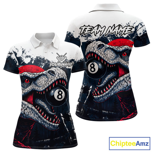 Personalized Sauropod 8 Ball Billiard Shirt For Women Custom Billiard Team Shirts, Pool Jersey |Red TDM4766