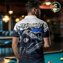 Load image into Gallery viewer, Personalized Dinosaur 8 Ball Billiard Shirt For Men Custom Billiard Team Shirts, Pool Jersey |Blue TDM4767