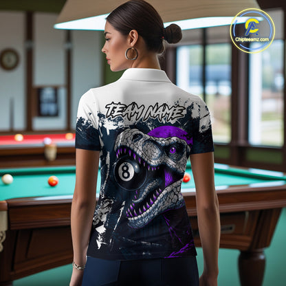 Personalized Sauropod 8 Ball Billiard Shirt For Women Custom Billiard Team Shirt, Pool Jersey|Purple TDM4768
