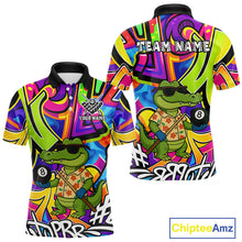 Load image into Gallery viewer, Funny Alligator Colorful Graffiti Style Custom 8 Ball Billiard Shirt For Men Best Pool Team Jersey TDM4780
