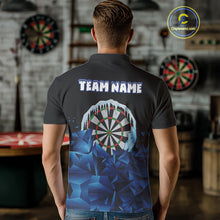 Load image into Gallery viewer, Funny Blue Icy Darts Shirt For Men Custom Darts Team Jersey Polo &amp; Quarter Zip, Darts Gifts TDM4674