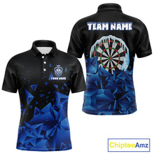 Load image into Gallery viewer, Funny Blue Icy Darts Shirt For Men Custom Darts Team Jersey Polo &amp; Quarter Zip, Darts Gifts TDM4674