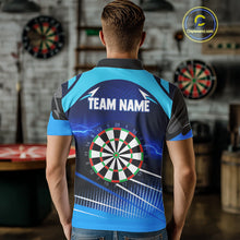 Load image into Gallery viewer, Personalized Blue Thunder Lightning Darts Jersey For Men Custom Darts Team Shirt Polo &amp; 1/4 Zip TDM4721