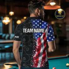 Load image into Gallery viewer, Grunge American Flag 8 Ball Pool Billiard Shirt For Men Custom Billiard Team Jersey Polo &amp; 1/4 Zip TDM5891