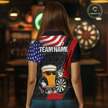 Load image into Gallery viewer, Funny Beer American Flag Darts Shirt For Women Custom Patriotic Darts Team Jersey Polo &amp; 1/4 Zip TDM6062