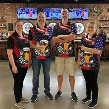 Load image into Gallery viewer, Funny Beer American Flag Darts Shirt For Women Custom Patriotic Darts Team Jersey Polo &amp; 1/4 Zip TDM6062