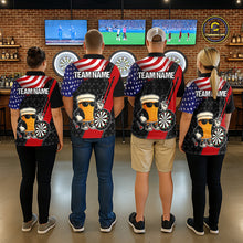 Load image into Gallery viewer, Funny Beer American Flag Darts Shirt For Women Custom Patriotic Darts Team Jersey Polo &amp; 1/4 Zip TDM6062
