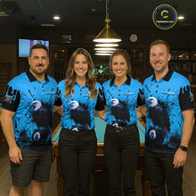 Load image into Gallery viewer, Blue 8 Ball Pool Eagle Paint Splash Billiard Shirt For Women Custom Billiard Jersey Polo &amp; 1/4 Zip TDM5494
