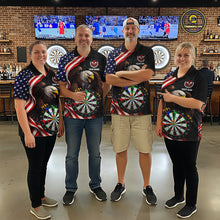 Load image into Gallery viewer, Personalized Eagle American Flag Darts Shirt For Men, Patriotic Darts Team Jersey Polo &amp; 1/4 Zip TDM6114
