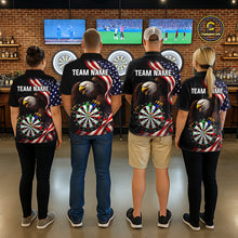 Load image into Gallery viewer, Personalized Eagle American Flag Darts Shirt For Men, Patriotic Darts Team Jersey Polo &amp; 1/4 Zip TDM6114