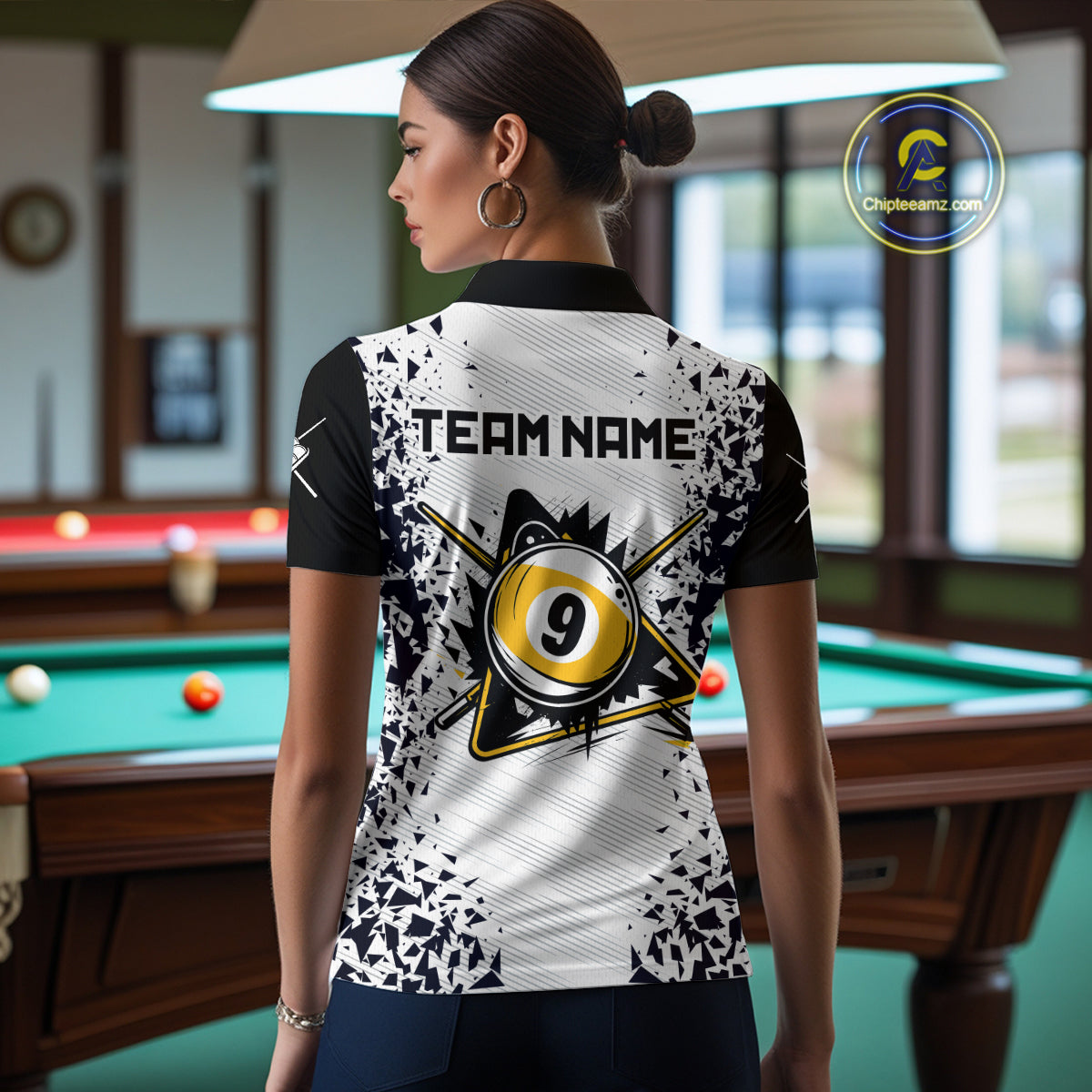 Funny Crack 9 Ball Billiard Polo & 1/4 Zip For Women Custom 9 Ball Pool Team Shirt, Billiard Jersey TDM4897