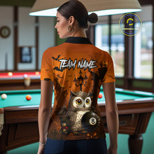Load image into Gallery viewer, Personalized Funny Owl 8 Ball Pool Halloween Billiard Shirt Custom Pumpkin Billiard Jersey For Women TDM4928