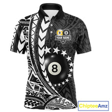 Load image into Gallery viewer, Custom White Black 8 Ball &amp; 9 Ball Tribal Billiard Shirt For Men, Funny Pool Team Jersey  TDM5847