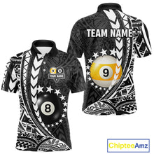 Load image into Gallery viewer, Custom White Black 8 Ball &amp; 9 Ball Tribal Billiard Shirt For Men, Funny Pool Team Jersey  TDM5847
