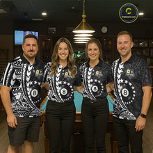 Load image into Gallery viewer, Custom White Black 8 Ball &amp; 9 Ball Tribal Billiard Shirt For Men, Funny Pool Team Jersey  TDM5847