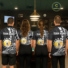 Load image into Gallery viewer, Custom White Black 8 Ball &amp; 9 Ball Tribal Billiard Shirt For Men, Funny Pool Team Jersey  TDM5847