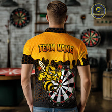 Load image into Gallery viewer, Personalized Yellow Black Funny Bee Darts Shirt For Men, Darts Team Jersey Polo &amp; Quarter Zip TDM6004